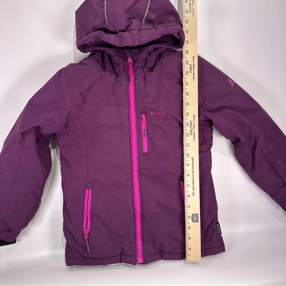 Kamik Girls Insulated Winter Jacket Purple Pink Hooded Size 7